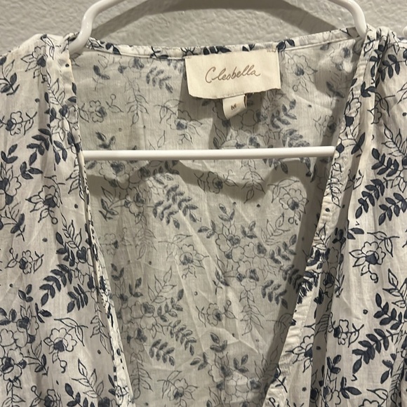 Cleobella Navy Floral and Paisley Mini Wrap dress Size Medium - Picture 2 of 5